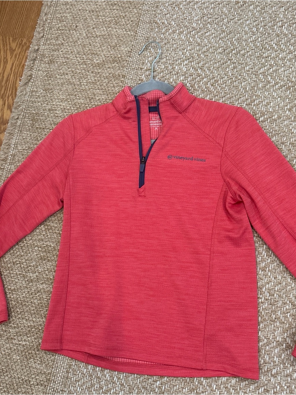 Vineyard Vines Coral Performance Quarter-Zip Pullover